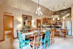 Dining area seating provides plenty of space for families